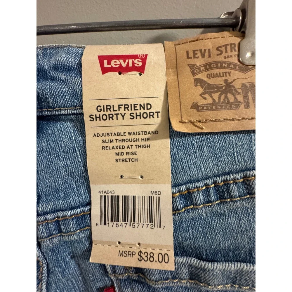 Levi's Americana Flag Shorts Distressed Size 10 Girls NWT